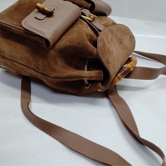 Gucci Brown Suede Leather Backpack - Picture 5 of 9